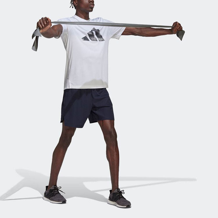 Image of adidas Solid Color Casual Straight Shorts Japanese Version Men's Blue HD3580