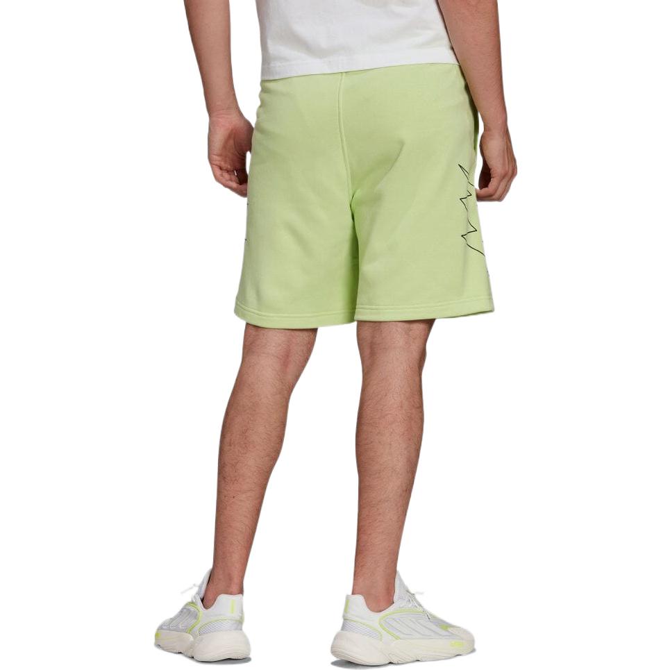 Men's adidas Pattern Printing Straight Elastic Waistband Shorts Light Yellow HE7