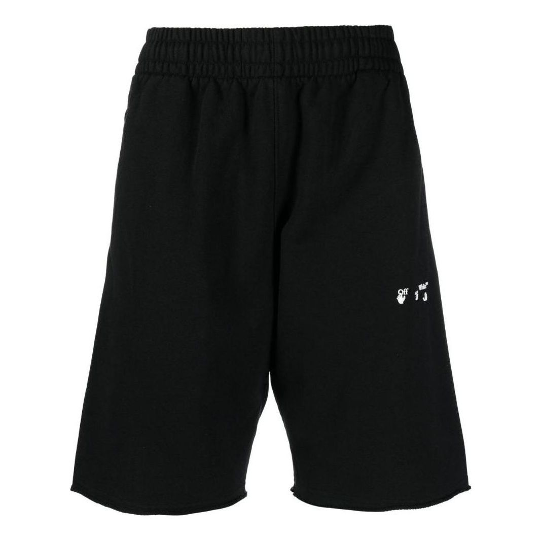 Image of Men's OFF-WHITE SS22 Logo Printing Casual Shorts Version Black OMCI006C99FLE0081