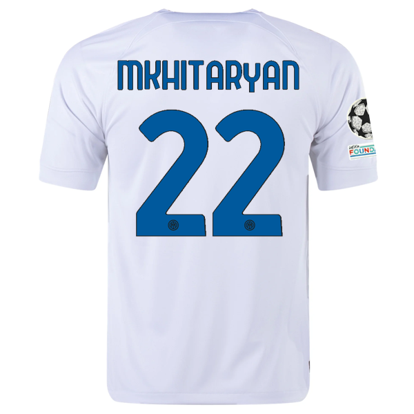 Image of Nike Inter Milan Henrikh Mkhitaryan Away Jersey w/ Champions League + Copa Itali