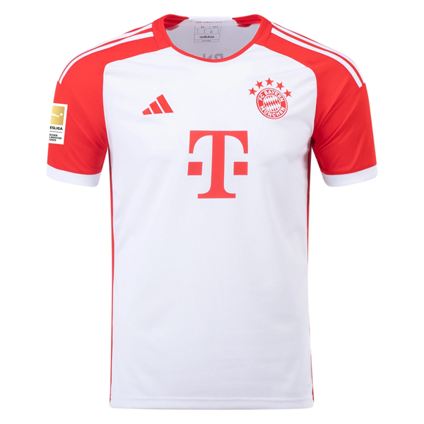Image of adidas Bayern Munich Benjamin Pavard Home Jersey 23/24 w/ Bundesliga Champion Pa