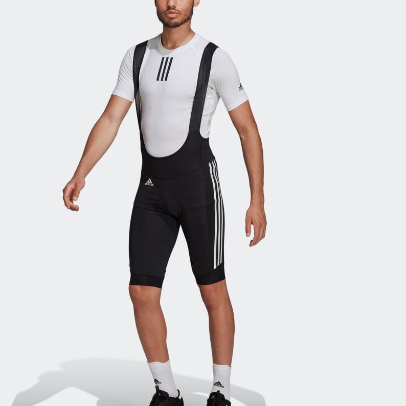Image of Men's adidas Solid Color Side Stripe Logo Shorts Black GP8636