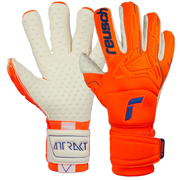 Image of Reusch Attrakt Freegel Speedbump Ortho-Tec Goalkeeper Gloves (Shocking Orange)