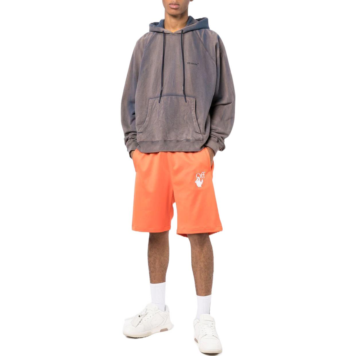 Image of Men's OFF-WHITE SS22 Brand Logo Printing Elastic Waistband Straight Shorts Ordin