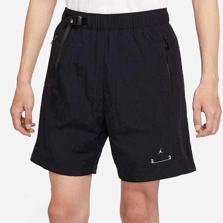 Image of Air Jordan Solid Color Logo Woven Casual Shorts Black DQ7876-010