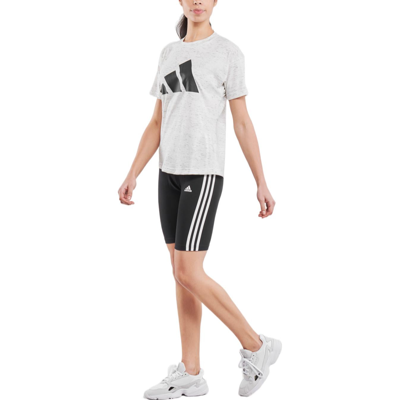 Image of (WMNS) adidas Essentials 3-Streifen Bike Shorts 'Schwarz Weiß' GR3866
