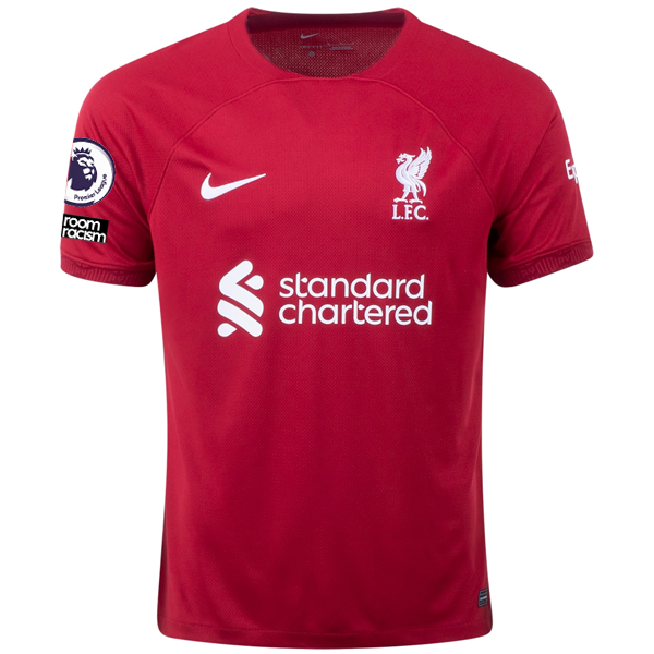 Nike Liverpool Virgil Van Dijk Home Jersey w/ EPL + No Room For Racism Patches 2