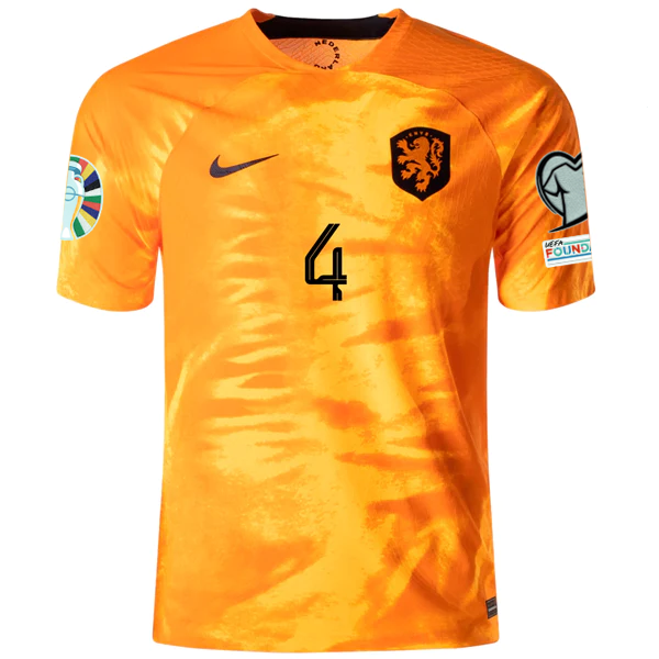 Image of Nike Netherlands Virgil Van Dijk Home Match Authentic Jersey w/ Euro Qualifying