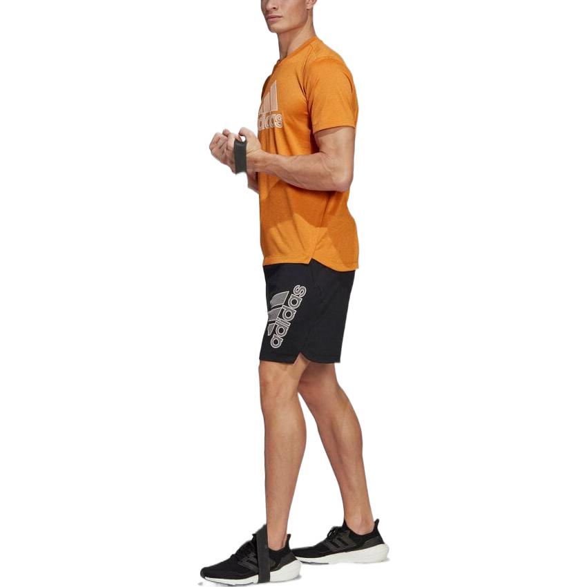 Men's adidas Alphabet Logo Printing Drawstring Lacing Straight Shorts Japanese V