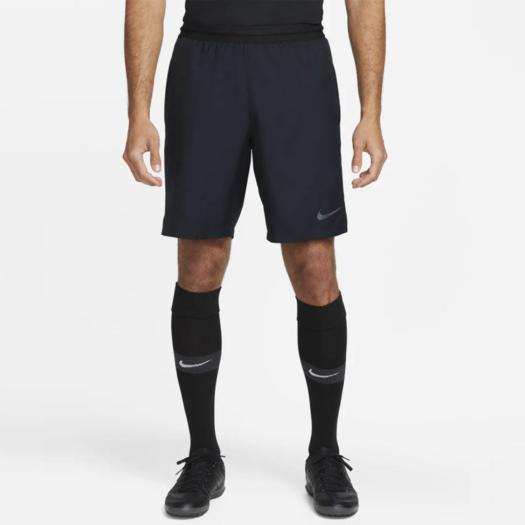 Nike Solid Color Elastic Waistband Logo Soccer/Football Shorts Black AA0737-010