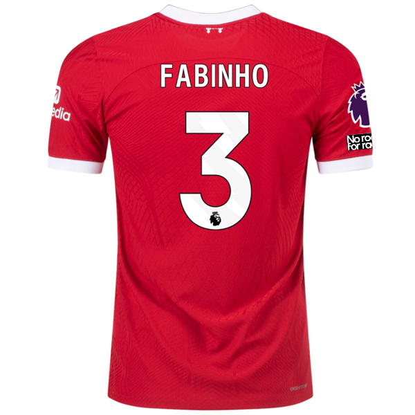 Image of Nike Liverpool Authentic Fabinho Vaporknit Match Home Jersey w/ EPL + No Room Fo