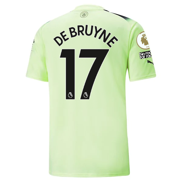 Puma Manchester City Kevin De Bruyne Third Jersey w/ EPL + No Room For Racism Pa
