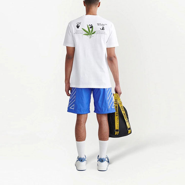 Image of Men's OFF-WHITE FW22 Logo Diagonal Stripes Printing Drawstring Lacing Casual Sho