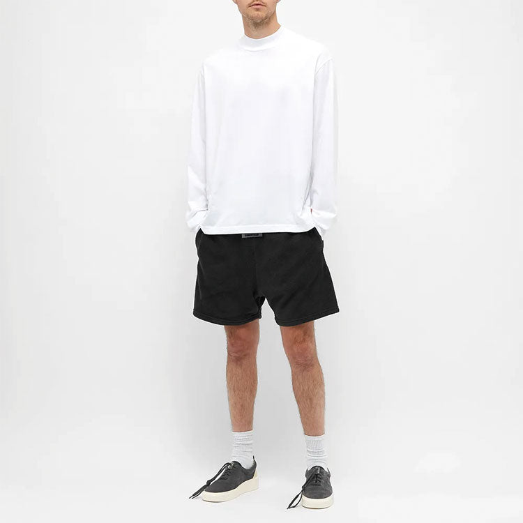 Image of Fear of God Essentials SS20 Polar Fleece Sweat Shorts Black FOG-SS20-283