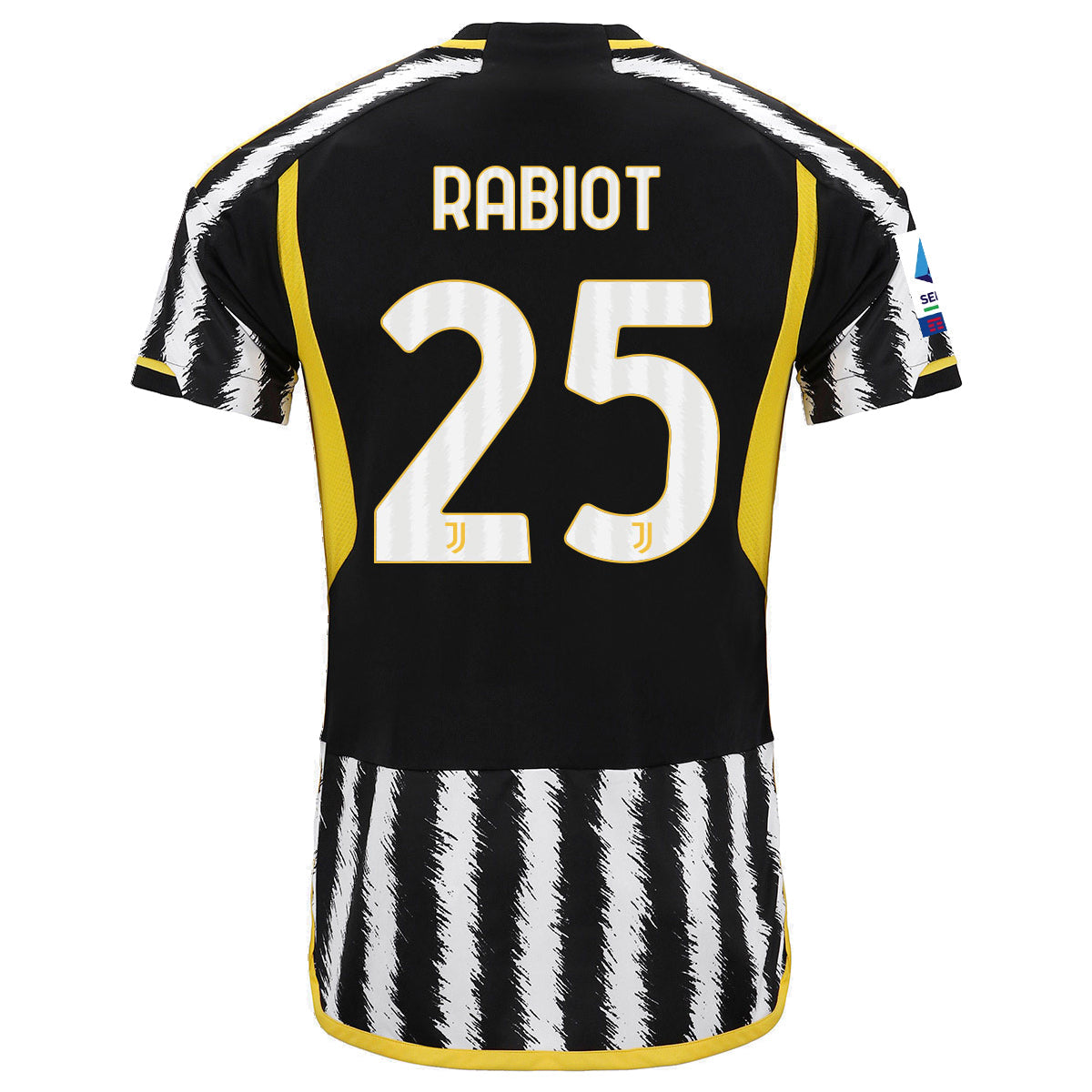 Image of adidas Rabiot Juventus Home Jersey w/ Serie A Patch 23/24 (Black/White)