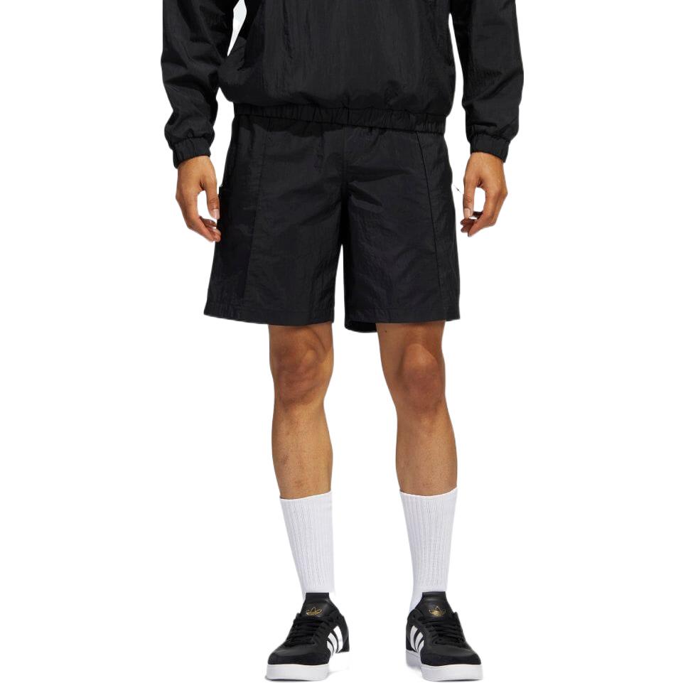 Image of adidas Solid Color Elastic Waistband Sports Shorts Black HA1292