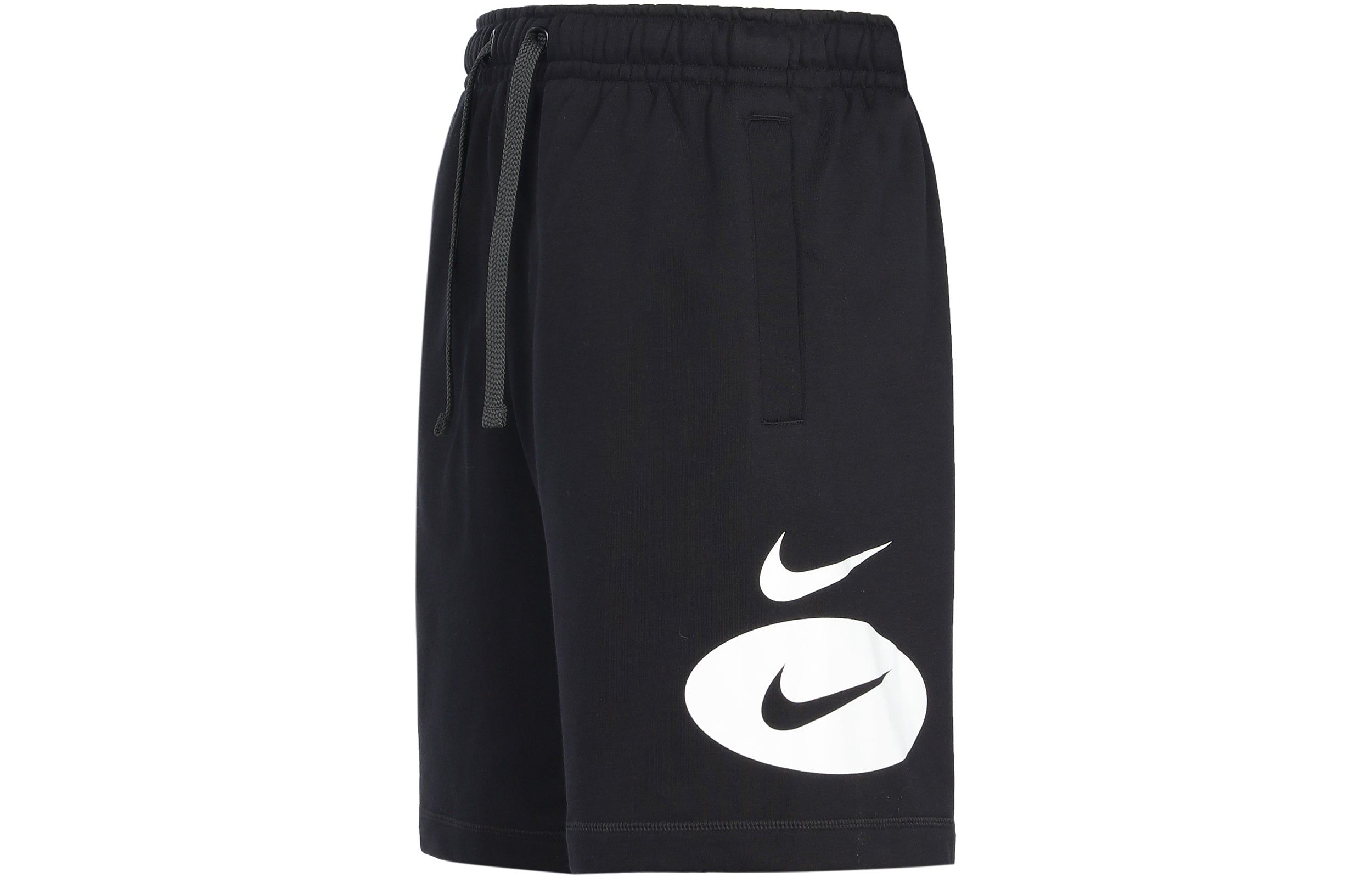 Image of Nike Sportswear Contrasting Colors Logo Loose Lacing Casual Shorts Black DM5488-