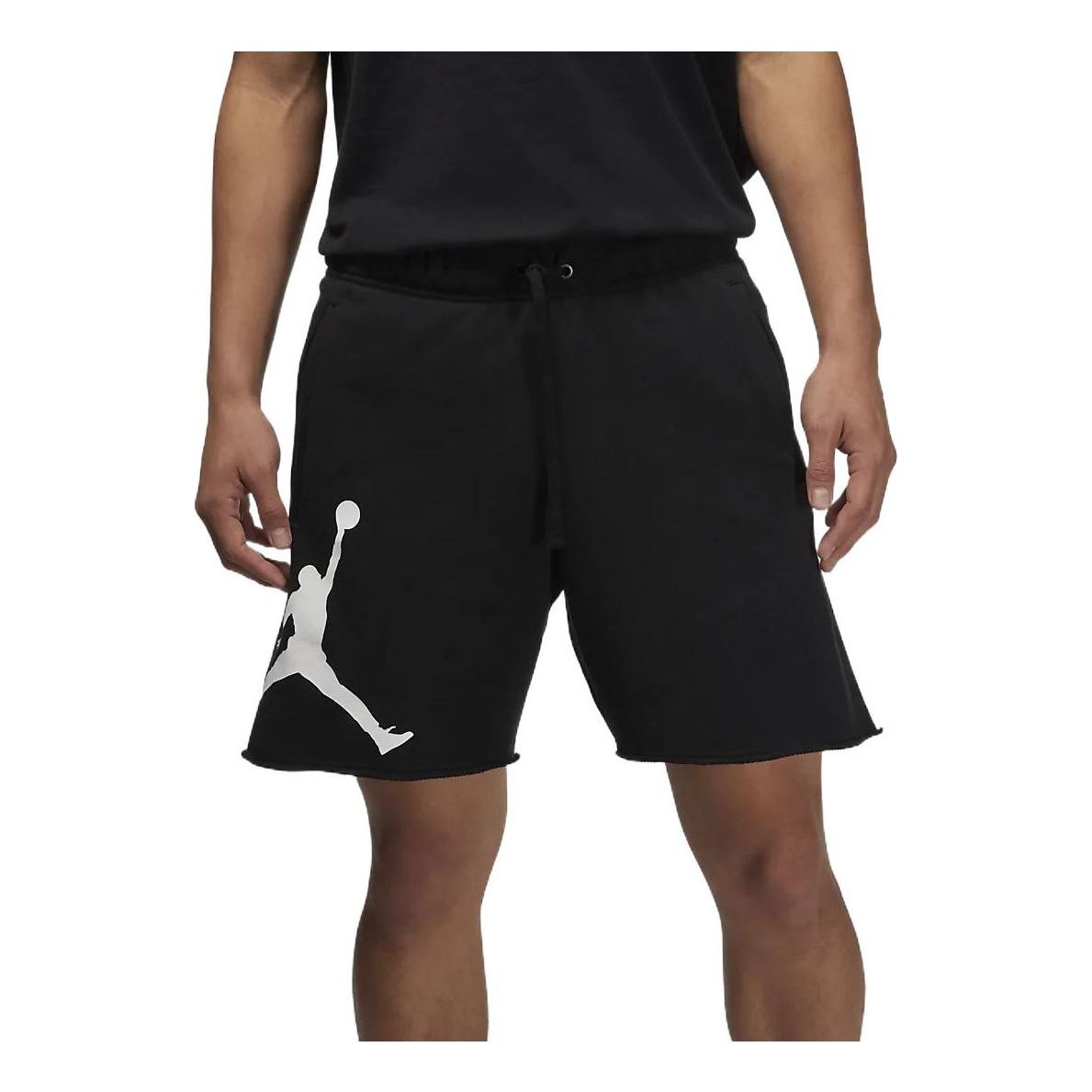 Image of Men's Air Jordan Logo Casual Sports French Terry Black Shorts DM1361-010
