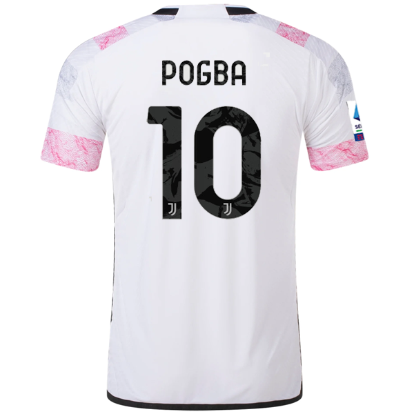 Image of adidas Juventus Authentic Paul Pogba Away Jersey w/ Serie A Patch 23/24 (White)