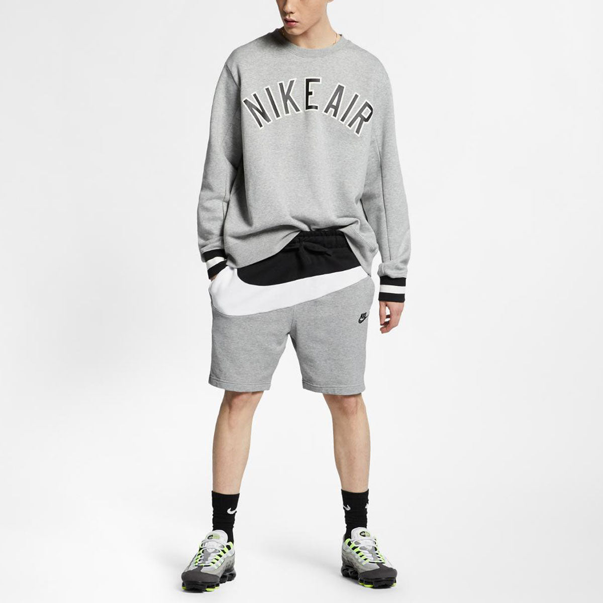 Image of NikeSak As M Nsw Hbr Colorblock Large Logo Splicing Elastic Waistband Sports Sho