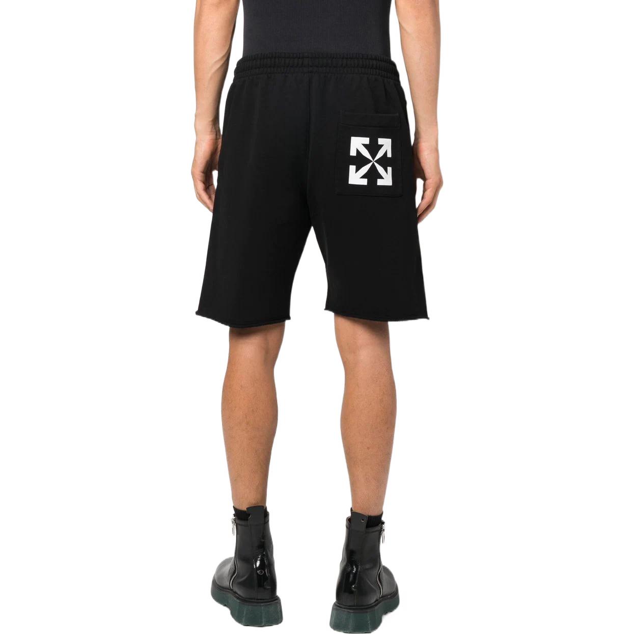 Men's OFF-WHITE FW22 Solid Color Logo Printing Elastic Waistband Sports Shorts O