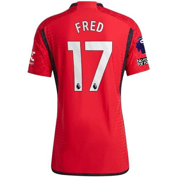 Image of adidas Manchester United Authentic Fred Home Jersey 23/24 w/ EPL + No Room For R
