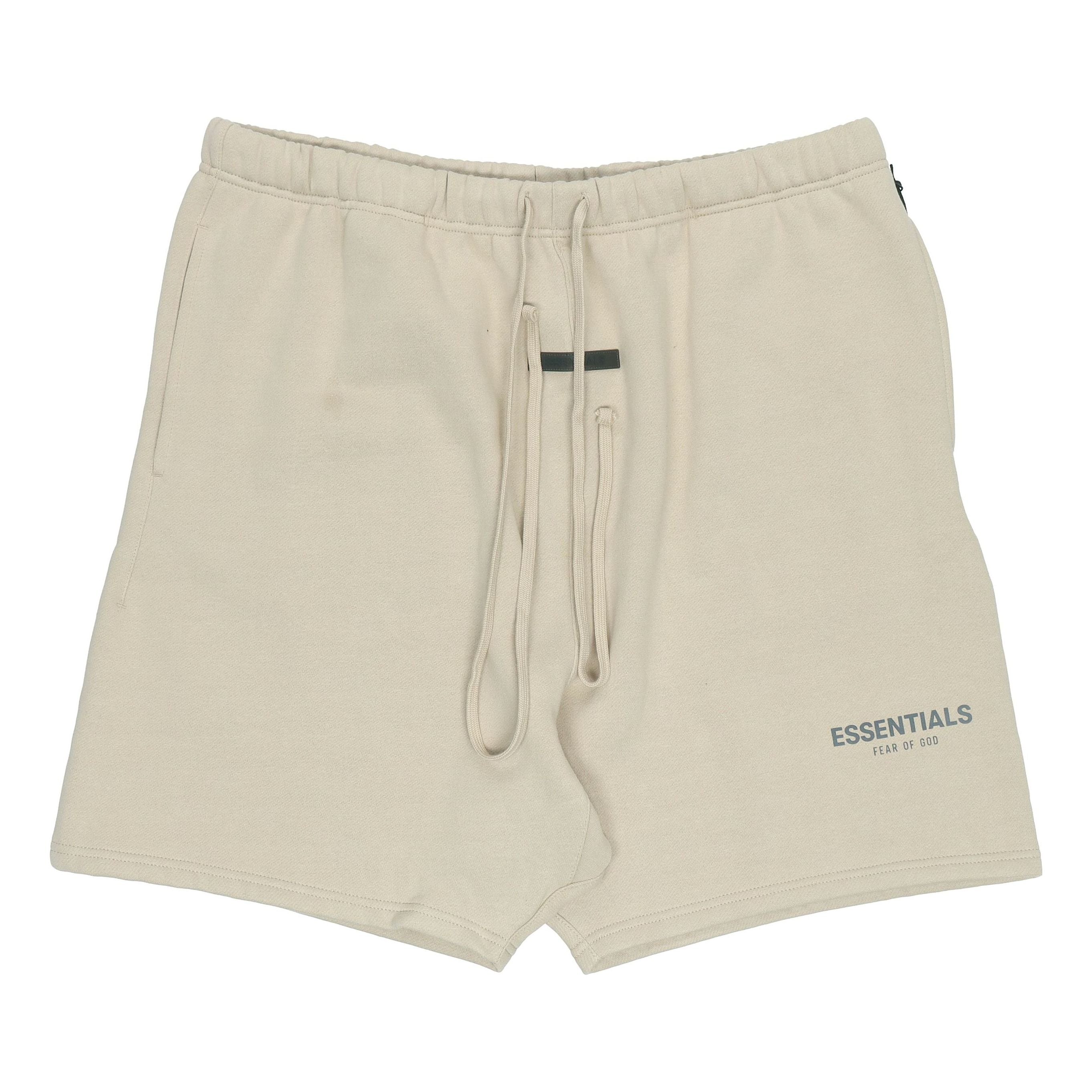 Image of Fear of God Essentials FW21 Fleece Sweat Shorts Beige FOG-FW21-120