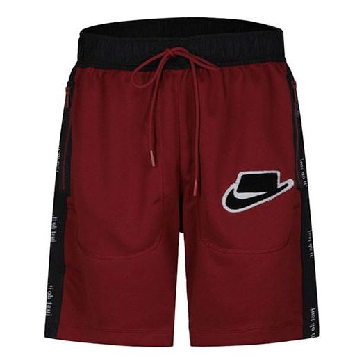 Image of Men's Nike Colorblock Logo Alphabet Printing Sports Shorts Red BV4610-677