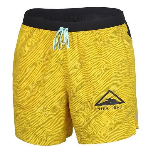 Nike Flex Stride 5 Trail Dri-FIT Pattern Running Shorts Black Yellow Blackyellow