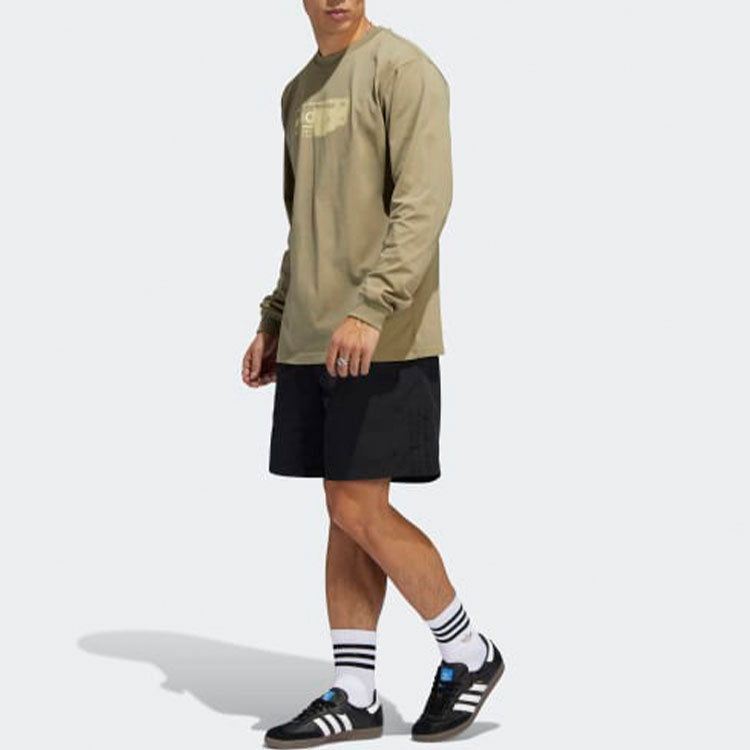 Image of adidas Solid Color Loose Casual Shorts Unisex Black HA1290