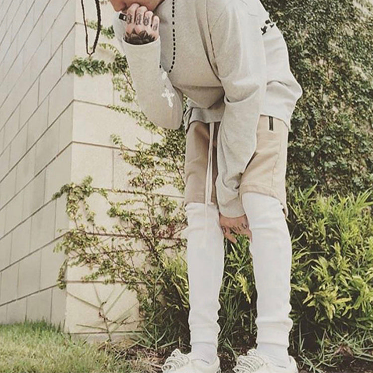 Image of Fear of God Essentials Drawstring Shorts Silver Grey FOGPALL-LG-01