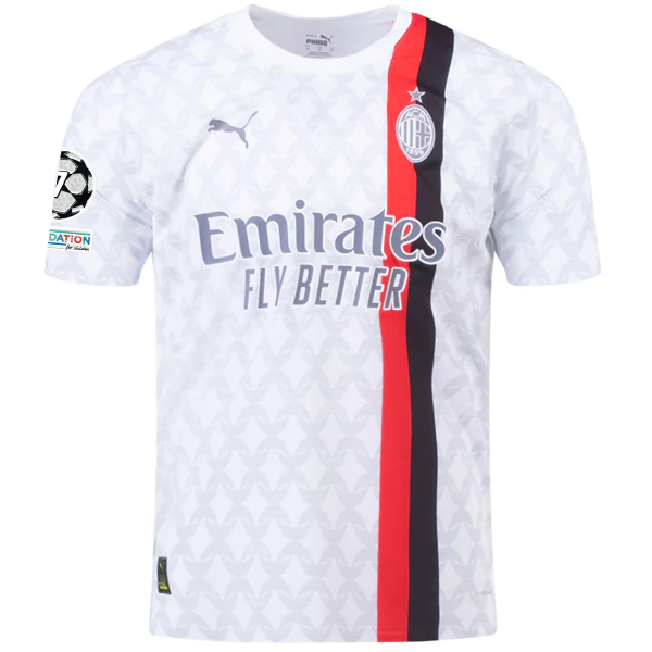 Puma AC Milan Authentic Christian Pulisic Away Jersey w/ Champions League Patche