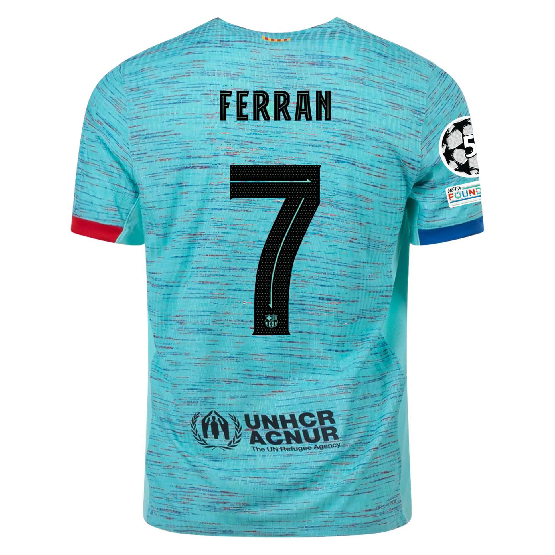 Nike Barcelona Authentic Ferran Torres Match Vaporknit Third Jersey w/ Champions