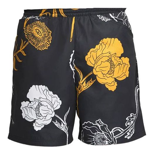 Image of Nike Flowers Printing Full Print Straight Casual Shorts Unisex Black DH2953-010