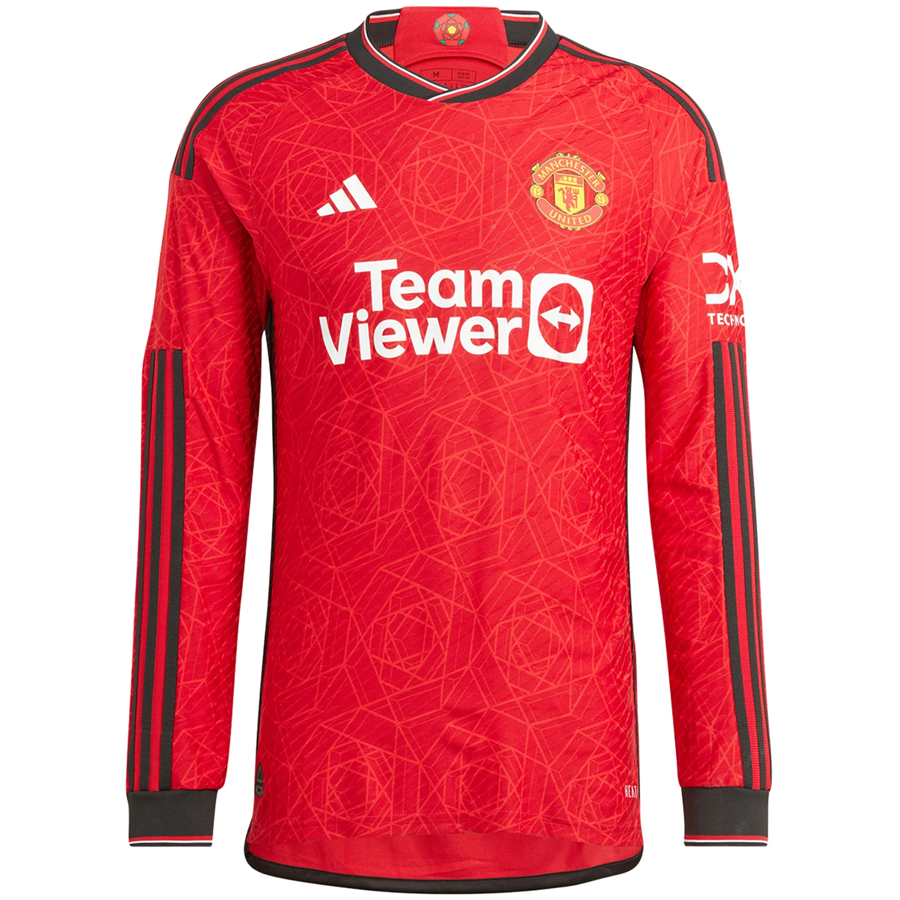 Image of adidas Manchester United Authentic Long Sleeve Home Jersey 23/24 (Team College R