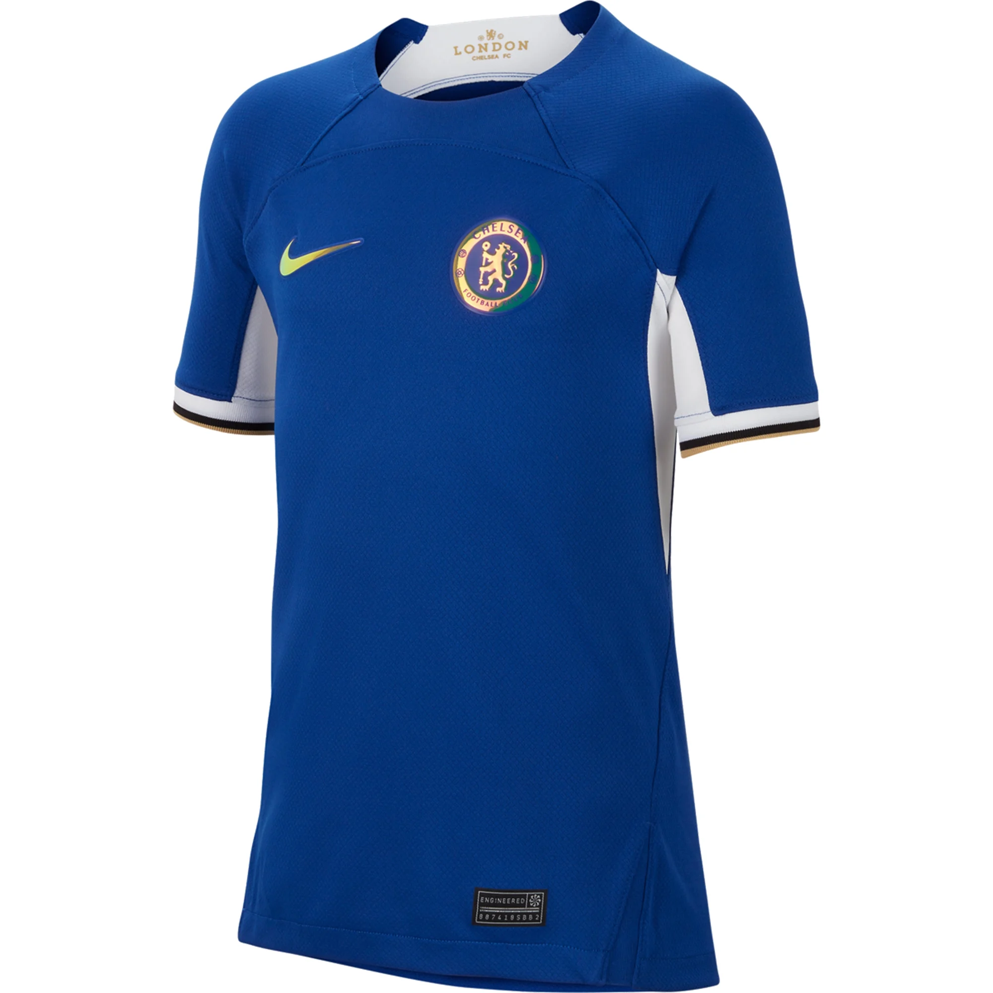 Image of Nike Youth Chelsea Mudryk Home Jersey 23/24 (Rush Blue/White/Club Gold)