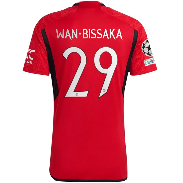 adidas Manchester United Aaron Wan-Bissaka Home Jersey 23/24 w/ Champions League