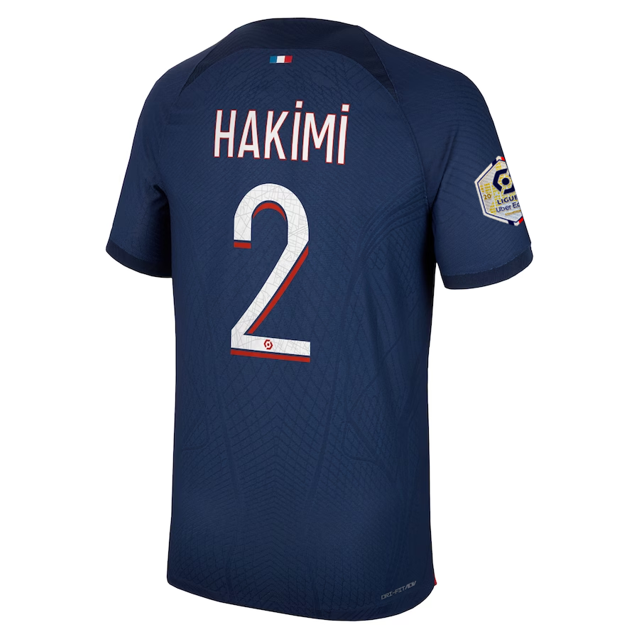 Image of Nike Paris Saint-Germain Authentic Match Achraf Hakimi Heimtrikot mit Ligue 1 CH
