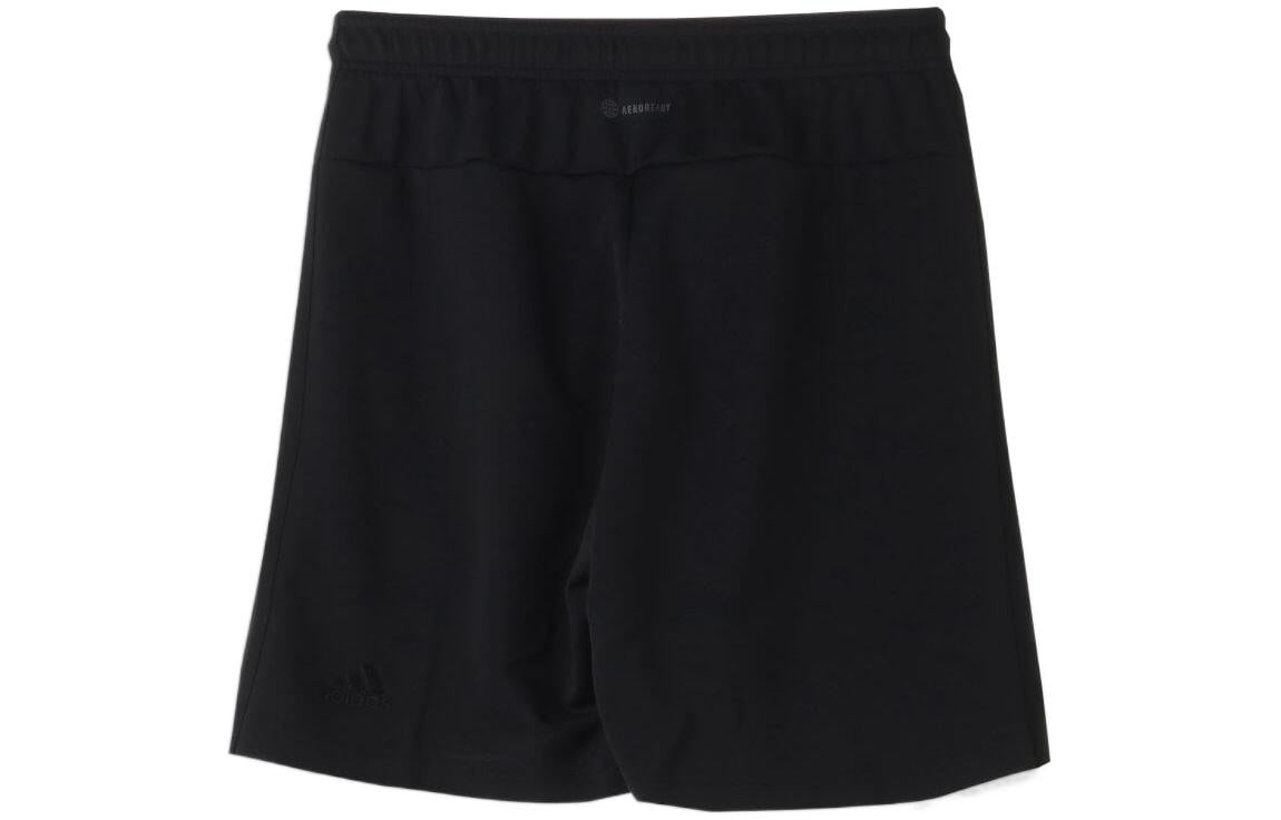 Image of adidas Solid Color Elastic Waistband Straight Loose Shorts Men's Black FM5342