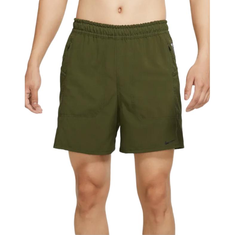 Men's Nike Dri-Fit Solid Color Rear Zipper Pocket Elastic Waistband Straight Sho