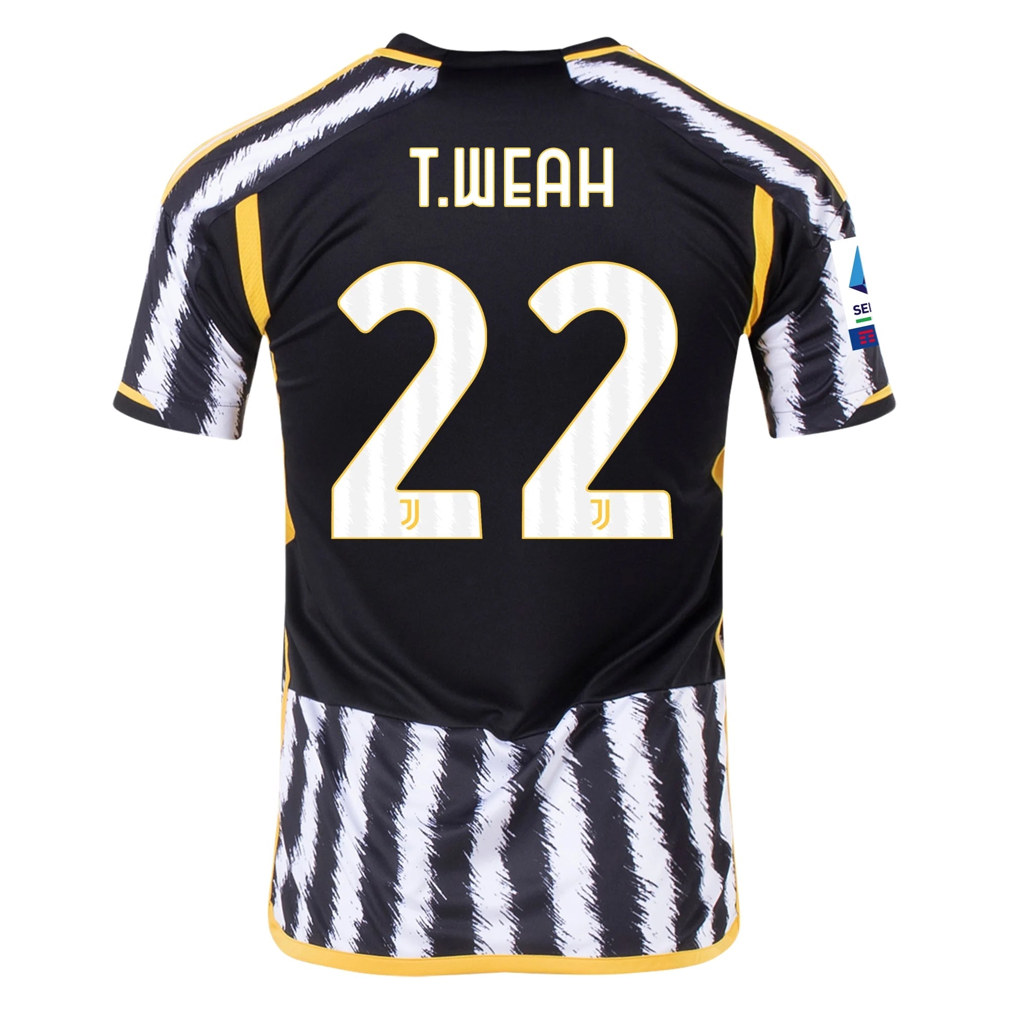 Image of adidas Weah Juventus Home Authentic Trikot 23/24 mit Serie A Patch (Schwarz/Weiß)