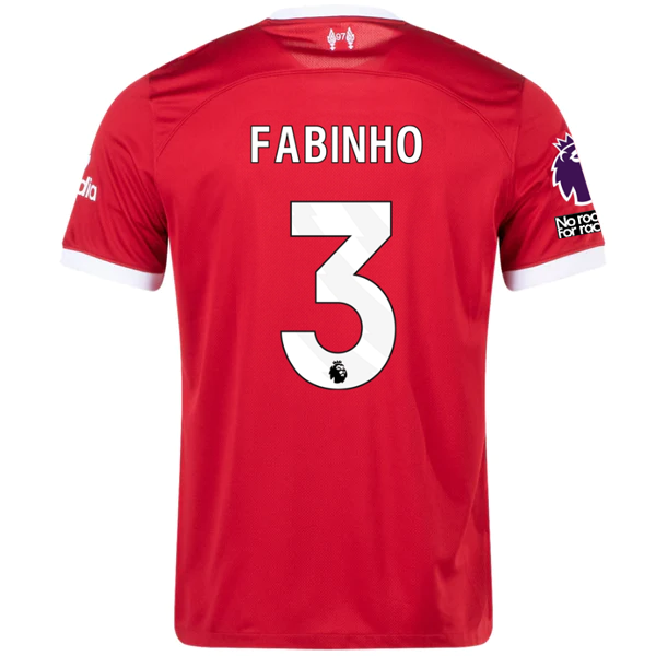 Nike Liverpool Fabinho Home Jersey w/ EPL + No Room For Racism Patches 23/24 (Re