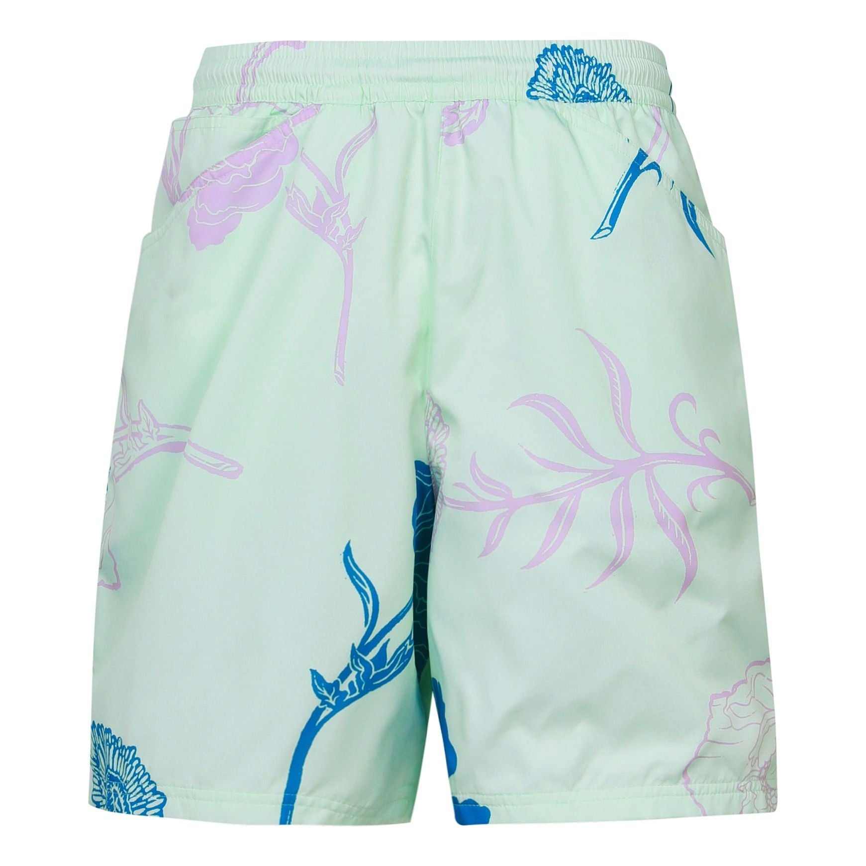 Image of Nike Flowers Printing Full Print Straight Casual Shorts Unisex Green DH2953-394