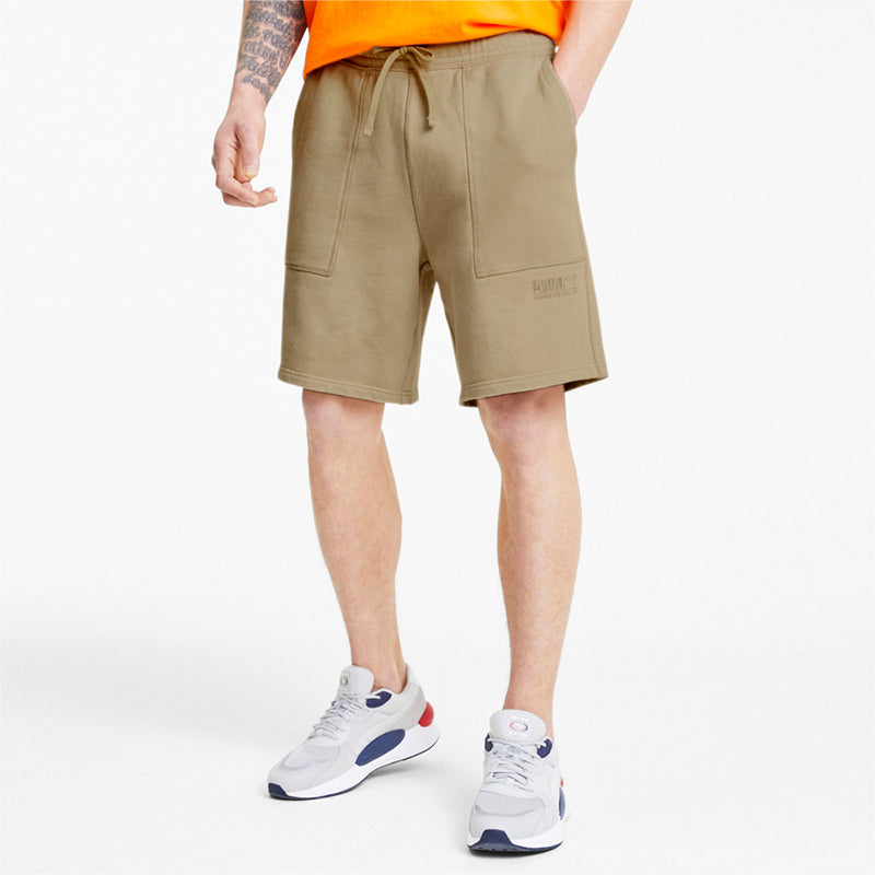 Image of PUMA Solid Color Drawstring Casual Shorts Pebble Pattern 598524-69