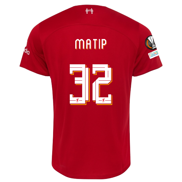 Nike Liverpool Joël Matip Heimtrikot mit Europa League-Aufnähern 23/24 (Rot/Weiß)