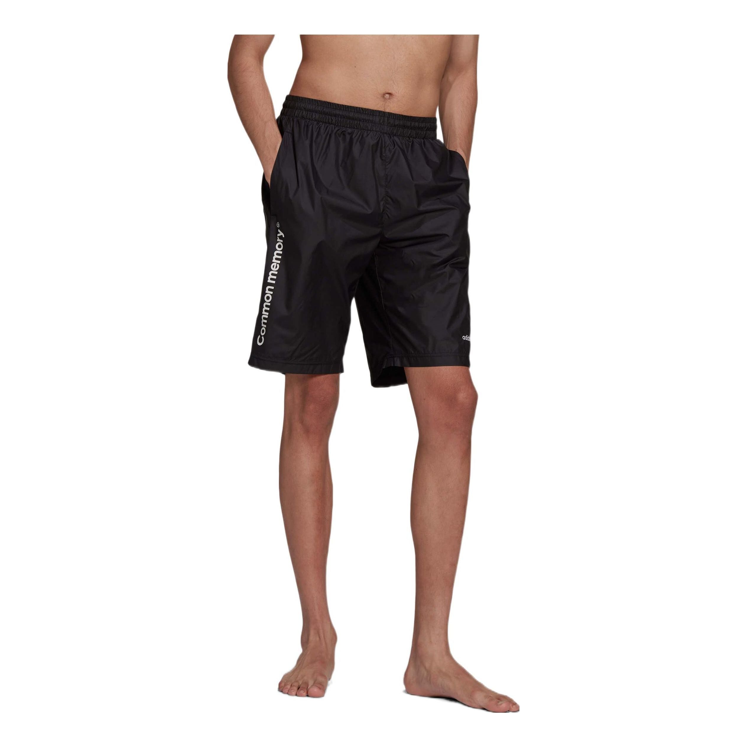 Image of Men's adidas Solid Color Sports Alphabet Printing Shorts Black HC7125