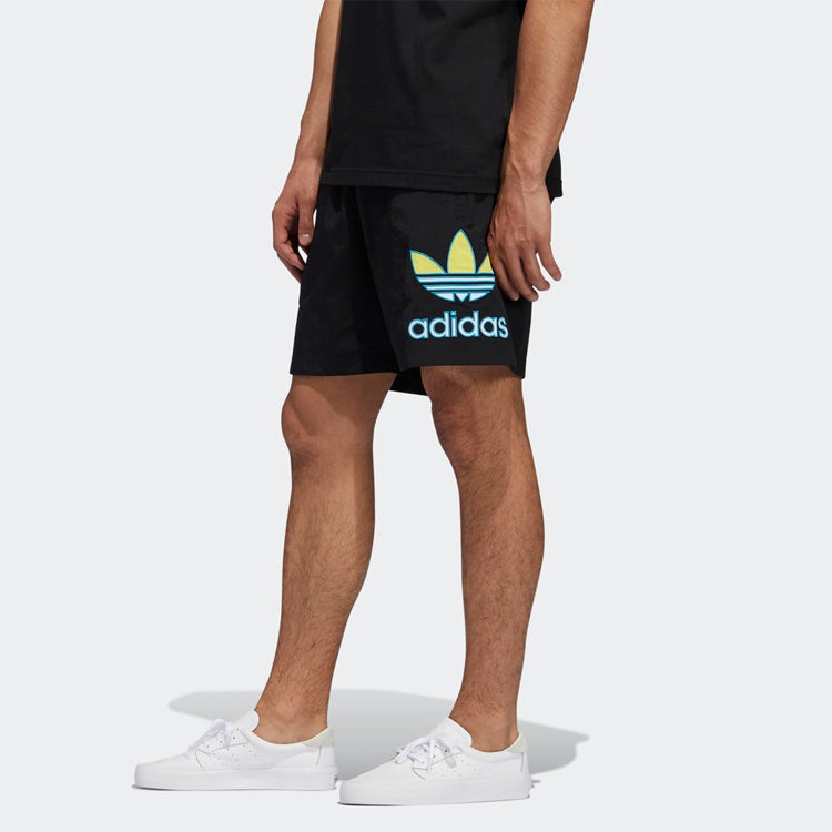Image of adidas originals Tr Short Large Logo Running Sports Shorts Black GL5137