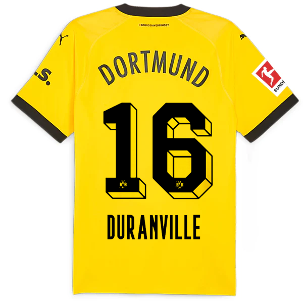 Puma Borussia Dortmund Authentic Duranville Home Jersey w/ Bundesliga Patch 23/2