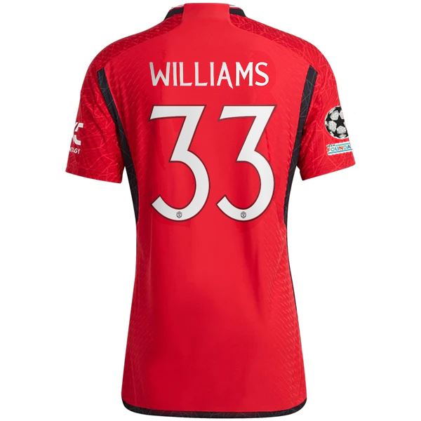 Image of adidas Manchester United Authentic Brandon Williams Home Jersey 23/24 w/ Champio