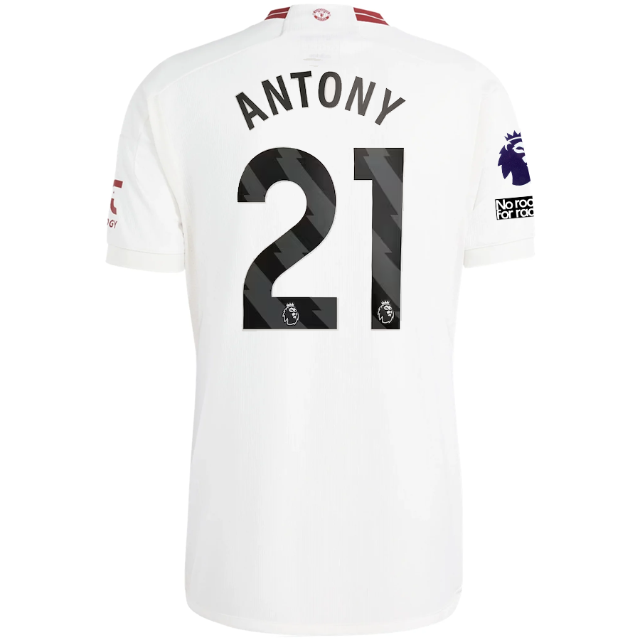 adidas Manchester United Antony Drittes Trikot mit EPL + „No Room For Racism“-Aufnähern